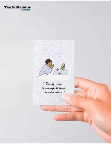 4 Cartes "Petite prière" Garçon peau...