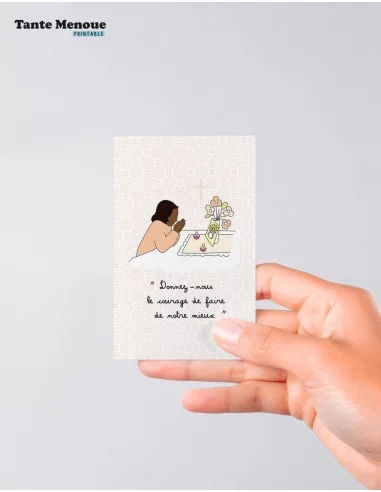 4 Cartes "Petite prière" Fille peau... 4 Cartes "Petite prière" Fille peau...