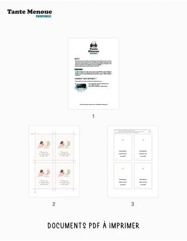 4 Cartes "Petite prière" Fille peau...