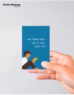 4 Cartes de Communion COLOR Bleu "Ne crains rien" Garçon... 2