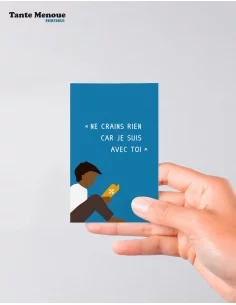 4 Cartes de Communion COLOR Bleu "Ne crains rien" Garçon... 2