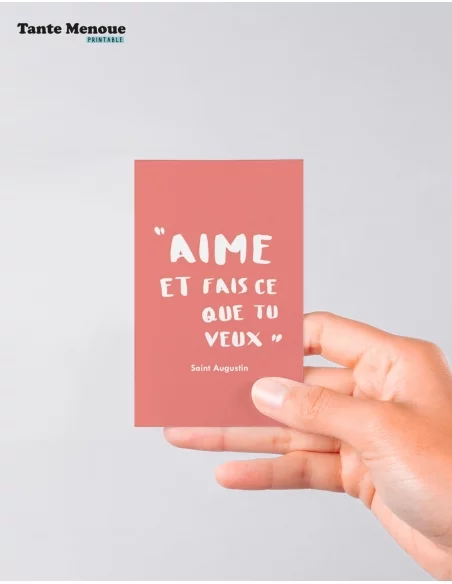 4 Cartes de Confirmation "Aime et fais ce que tu veux" rose (Personnalisable) - à imprimer