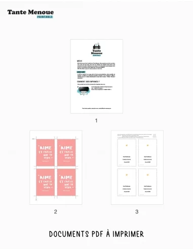 4 Cartes de Confirmation "Aime et... 4 Cartes de Confirmation "Aime et...