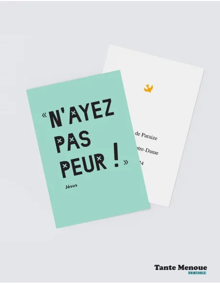 4 Cartes de Confirmation "N'ayez pas peur" (Personnalisable) - à imprimer