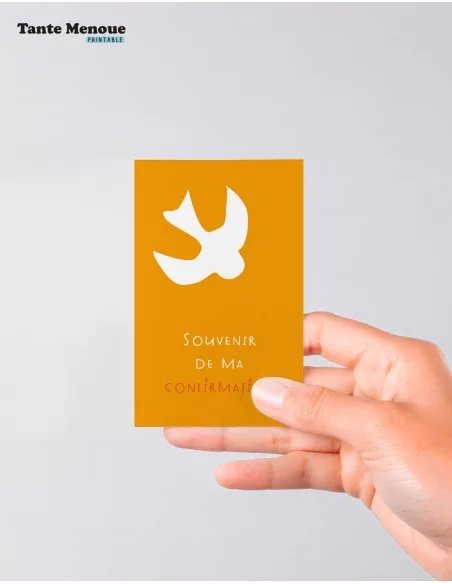 4 Cartes de Confirmation "Colombe" (Personnalisable) - à imprimer