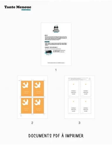 4 Cartes de Confirmation "Colombe"...