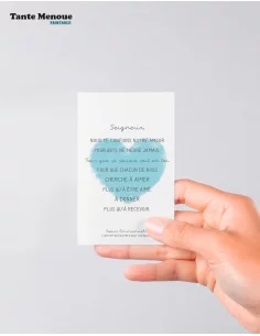 4 Cartes de prière "Époux" (Personnalisable) cœur bleu -... 2