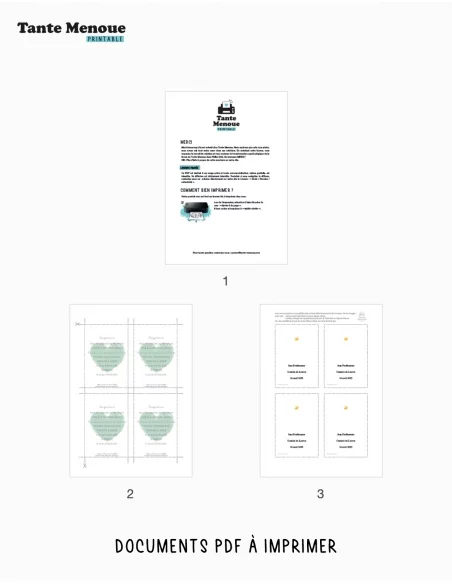 4 Cartes de prière "Époux" (Personnalisable) cœur vert - à imprimer