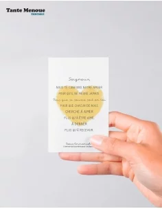 4 Cartes de prière "Époux" (Personnalisable) cœur jaune -... 2