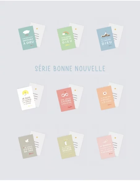 4 Cartes BONNE NOUVELLE "Son Amour s'étend d'âge en âge" (Personnalisable) - à imprimer