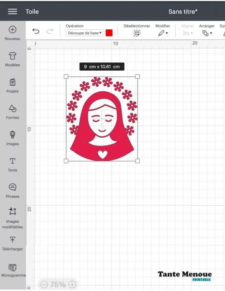Fichier de découpe "Vierge Marie" - Modèle A
