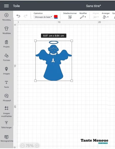 Fichier de découpe "Ange en prière"
