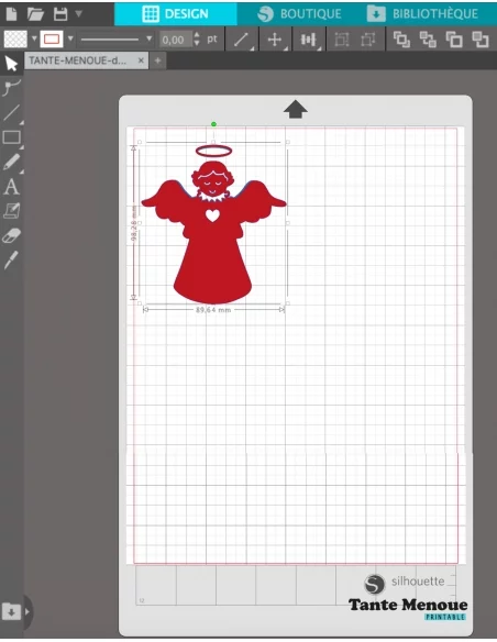 Fichier de découpe "Ange au cœur"