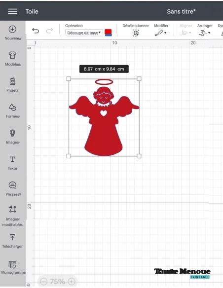 Fichier de découpe "Ange au cœur"