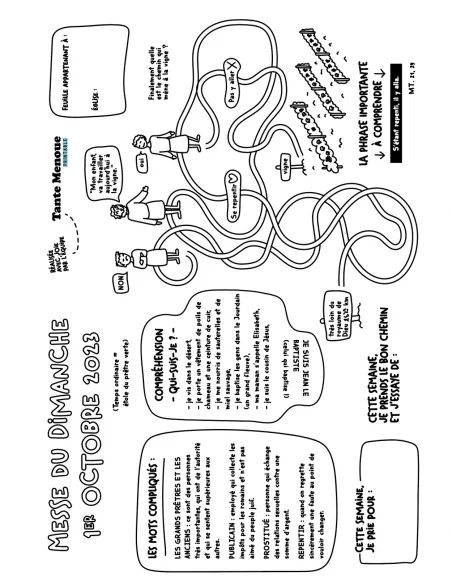 Feuille de messe du 1er octobre 2023 (Mt 21, 28-32) ! PDF