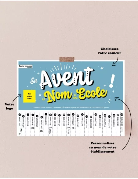 En Avent les écoles ! Calendrier de l'Avent PDF - Personnalisable