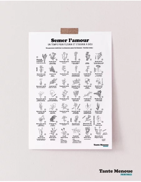 Calendrier de CARÊME 2026 : Semer l'amour ! (Femme) PDF