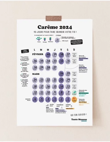 Dates de Carême 2024 pour le frigo ! PDF