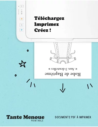 Patron de robe de baptême - 0-9 mois