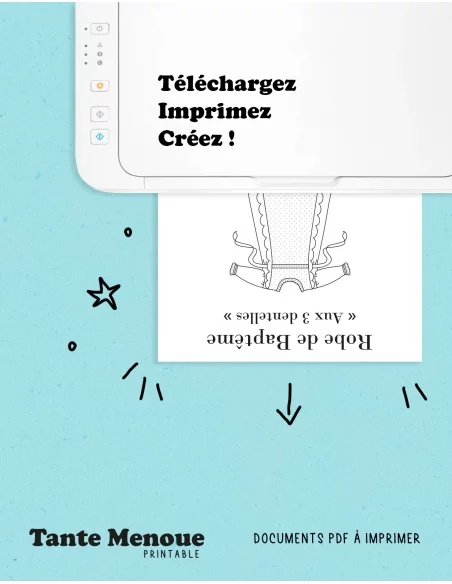 Patron de robe de baptême - 0-9 mois