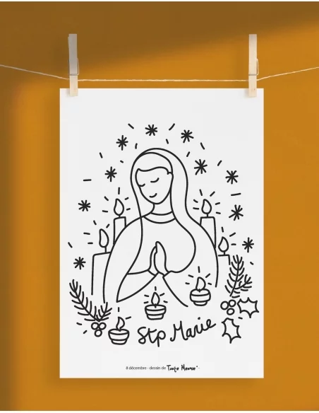 Coloriage / Décor de fenêtre du 8 décembre- PDF 🎁
