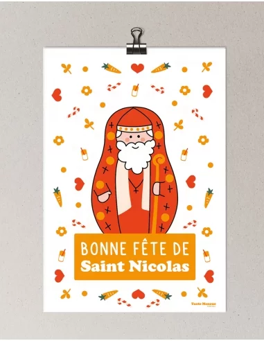 Affiche/Carte Postale Saint Nicolas - PDF offert 🎁