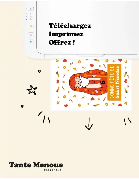 Affiche/Carte Postale Saint Nicolas - PDF offert 🎁