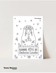 Coloriage de Sainte Lucie - PDF offert 🎁