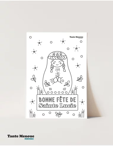 Coloriage de Sainte Lucie - PDF offert 🎁