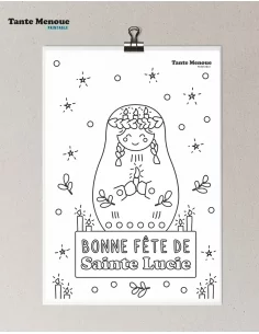 Coloriage de Sainte Lucie - PDF offert 🎁 2