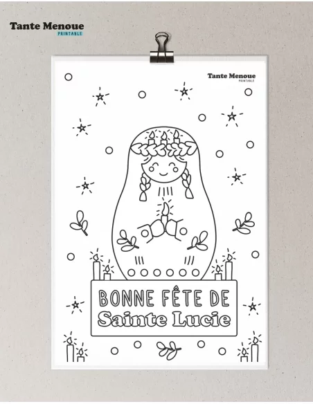 Coloriage de Sainte Lucie - PDF offert 🎁