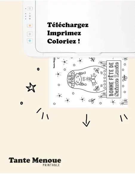 Coloriage de Sainte Lucie - PDF offert 🎁