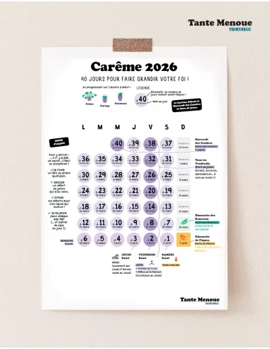 Calendrier de Carême 2026 à afficher... Calendrier de Carême 2026 à afficher...