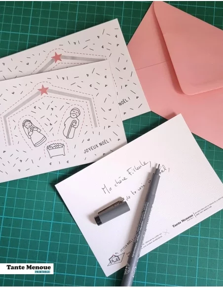 Carte pop-up CRÈCHE x4 - PDF