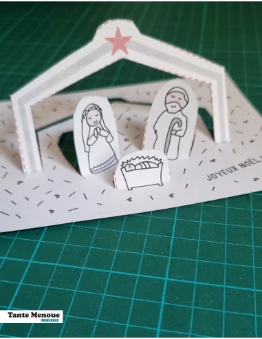 Carte pop-up CRÈCHE x4 - PDF