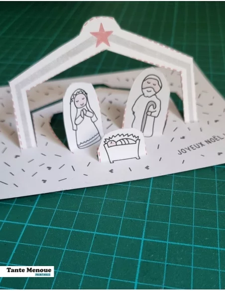 Carte pop-up CRÈCHE x4 - PDF