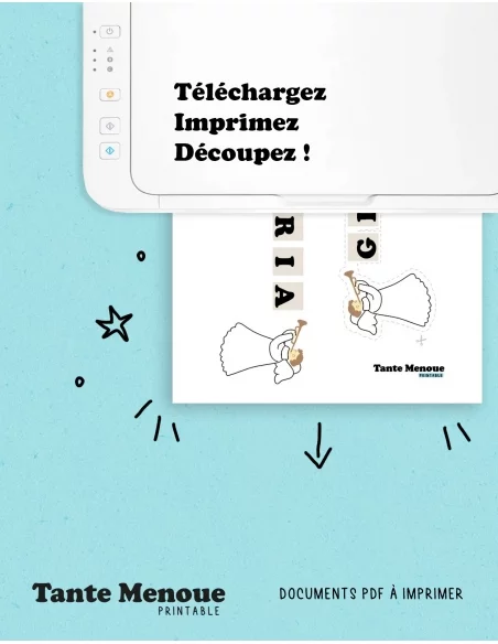 Cake topper + Recette bûche des anges - PDF