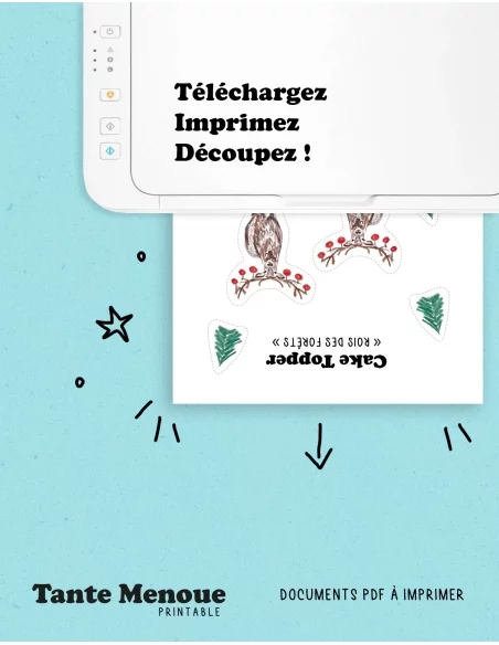 Cake topper "Roi des forêts" - PDF