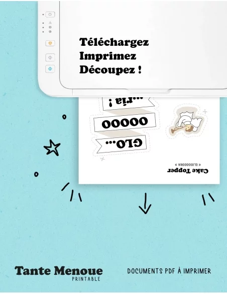 Cake topper "Glooooooria" - PDF