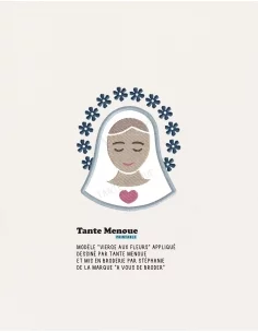 Motif de broderie machine - Vierge aux fleurs appliqué