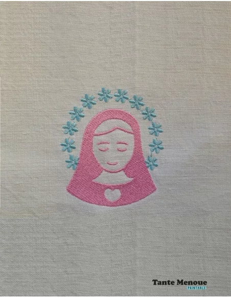 Motif de broderie machine - Vierge aux fleurs