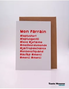 Carte hashtag "Mon Parrain" - PDF