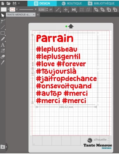 Fichier de découpe hashtag "Parrain"