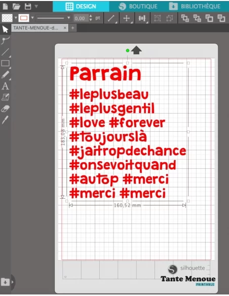 Fichier de découpe hashtag "Parrain"