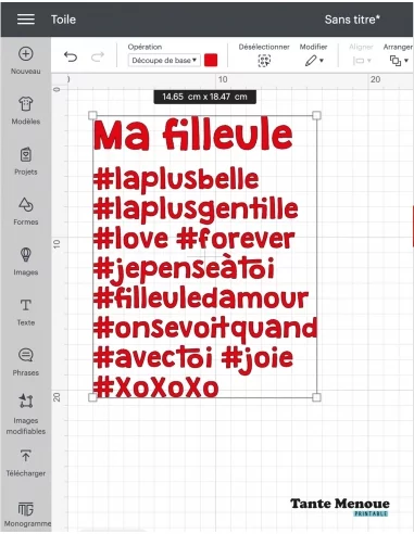 Fichier de découpe hashtag "Ma Filleule" Fichier de découpe hashtag "Ma Filleule"