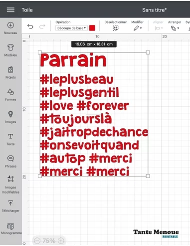 Fichier de découpe hashtag "Parrain"