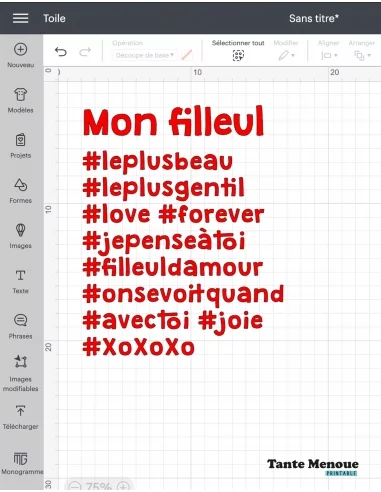 Fichier de découpe hashtag "Mon Filleul"