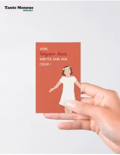 4 Cartes de Communion COLOR Orange "Viens habiter dans... 2
