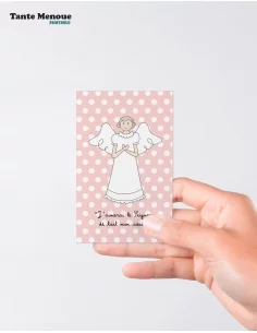 4 Cartes de Communion "De tout mon cœur" Rose... 2
