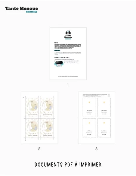 4 Cartes de "Communion Garçon" peau claire (Personnalisable) - à imprimer